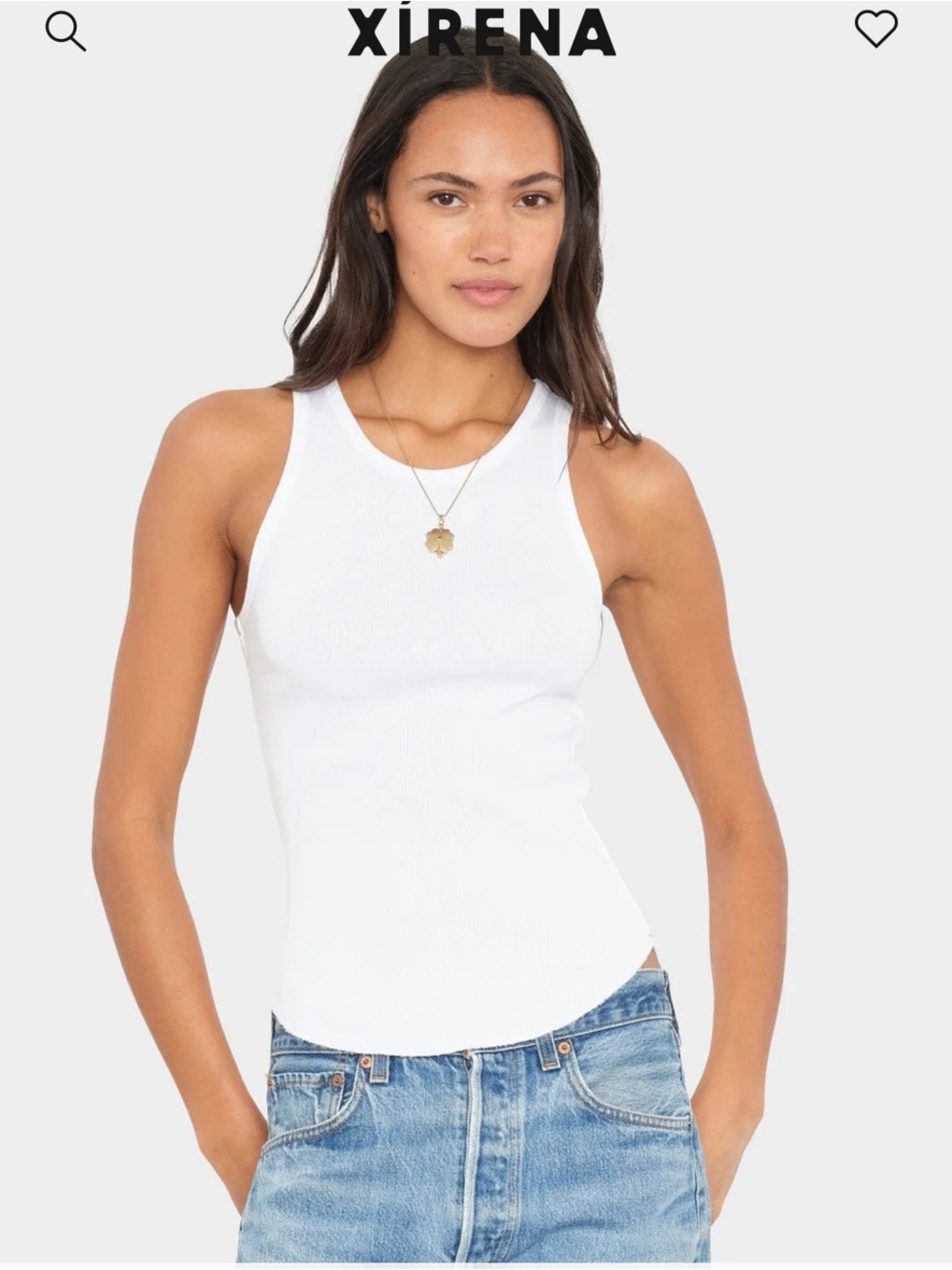Xirena white ribbed causal tank top XS